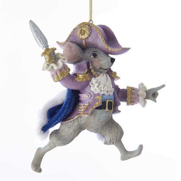 Mouse King Ornament With Blue Cape 5″