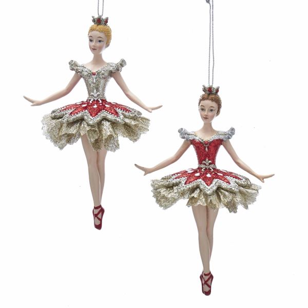 Ruby and Platinum Ballerina Ornament 6″