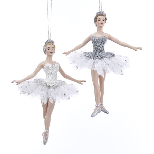 White And Silver Ballerina Ornament