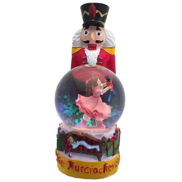 Nutcracker Figurine With Clara Mini Snow Globe